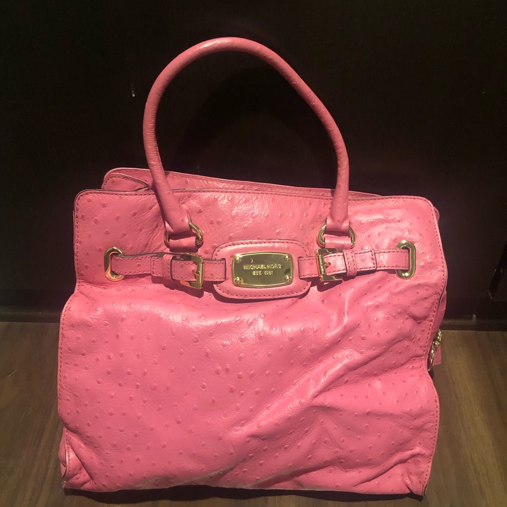 Authentic Rare pink Michael Kors ostrich bag